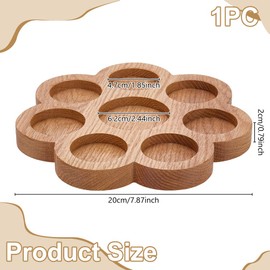 ACRNIGHEET Wooden Paint Jar Holder, Brush Holder, Flowers Shapes Watercolor Painting Sorting Tray 8 Grooves, Natural Oak Wood Paint Jar Holder, Art Painting Supplies Storage Organizer