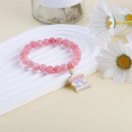 PARTNER Carousel Inspirational Birthday Gifts for Women Best Friends Unique Gifts Natural Stone Beaded Bracelets for Women&Men Agate Beaded Jewelry with Meaningful Message Card For Carousel Lover,Comes Packaged (A39)