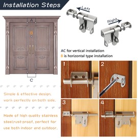 Sayayo Gate Bolt Garden Gate Lock for Wooden Gates Heavy Duty Gate Latch Garden Shed Locks Sliding Bolt Lock Outdoor Stainless Steel Brushed Finished, EMS320U