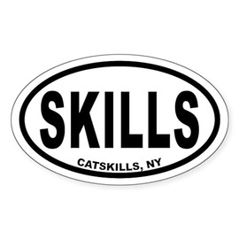 CafePress Skills Catskills, Ny Euro Oval Sticker Oval Car Bumper Sticker
