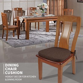 SINOSSO 1 Pack Memory Foam Chair Cushions for Dining Chair, Friendly Woven Fabric 16" U-Shape Comfortable Kitchen Chair Pad, Removable Slip Resistant Seat Cushion (1 Piece, Dark Brown)