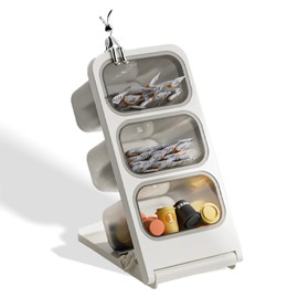 REIKOMO Tea Bag Organizer – 3 Removable Bins Slanted Tiered Storage for Counter, Drawer, or Pantry, Easy Access and Clear View