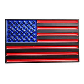 Generic OnlyYou.X USA Flag Emblem USA Flag Badge American Flag Decal American Flag Sticker for Universal Cars 1 Piece Metal Black with Blue