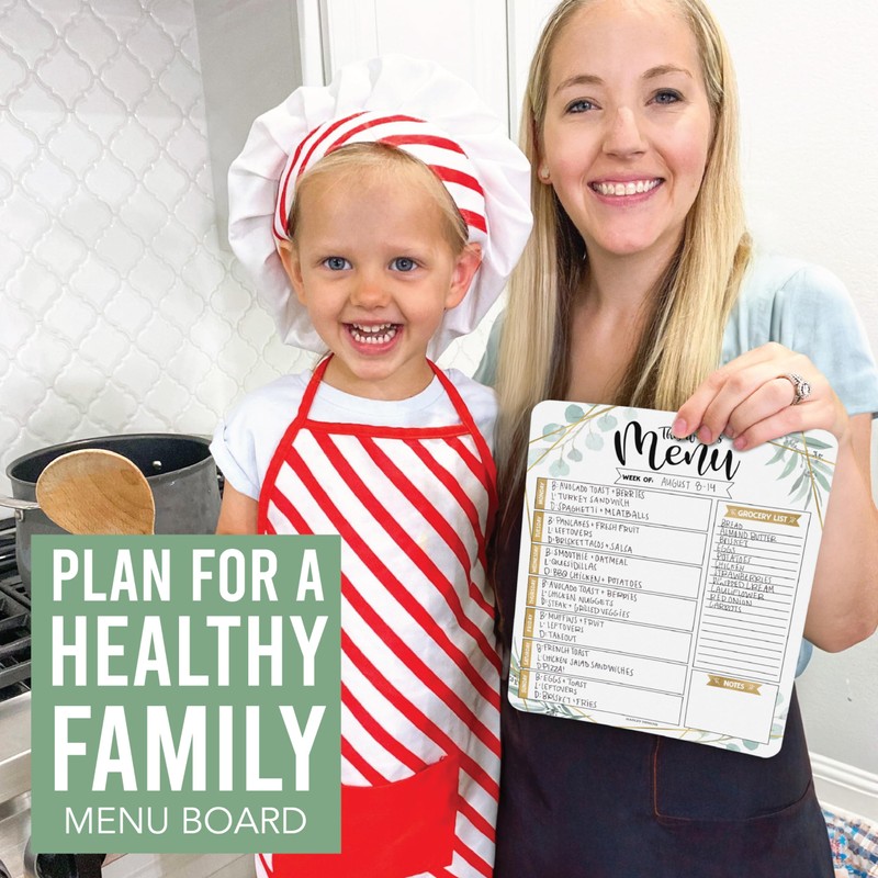Hadley Designs Greenery Weekly Dinner Menu Board For Kitchen-Magnetic Meal