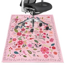 Office Chair Mat for Hardwood Floor 36"X 48" Office Rugs for Rolling Chairs Computer Desk Chair Non-Slip Boho Floral Protector Mats for Hard Floor & Tile Floor Decor