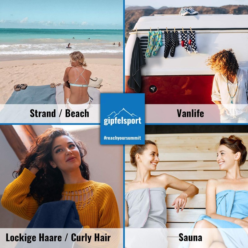 gipfelsport Microfibre Towel Set2 1x S(80x40cm) & 1x XL(180x80cm) Blue