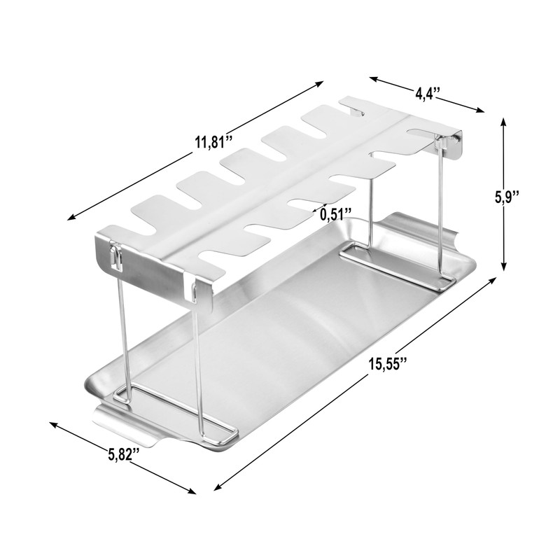 Chicken Leg Rack for Grill with Drip Tray - 12