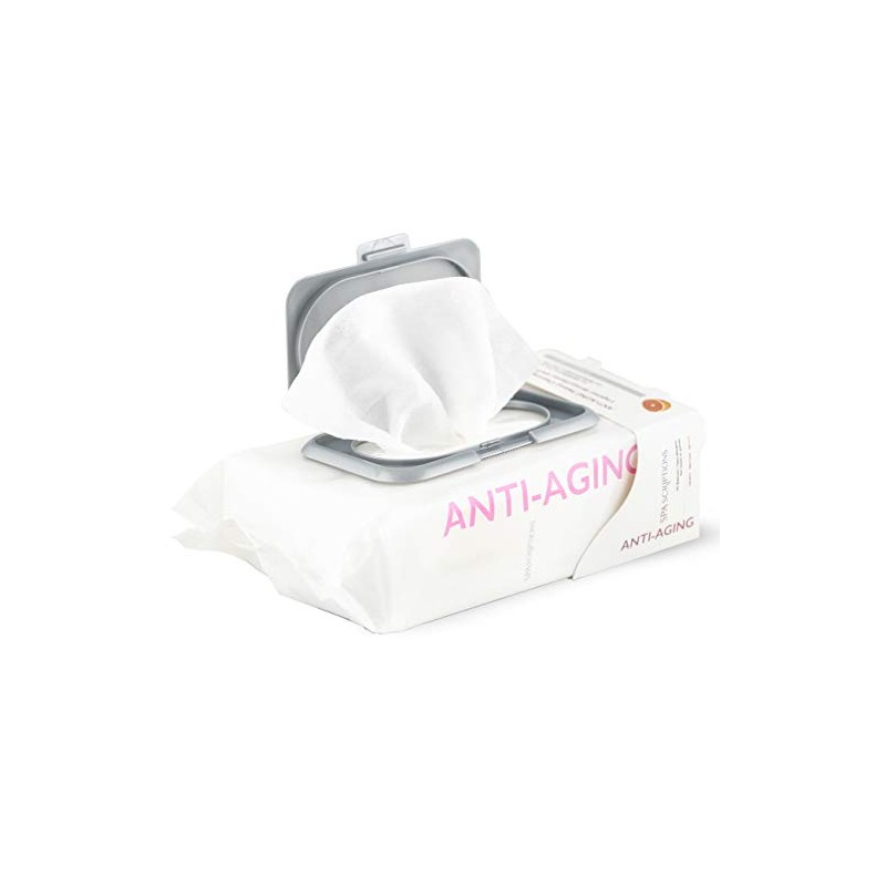 Spascriptions Anti Aging Makeup Cleansing Wipes, Top Up Open, 60