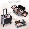 Adazzo 3 in 1 Professional Rolling Makeup Train Case Aluminum