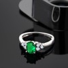 Gem Stone King 925 Sterling Silver Green Nano Emerald and