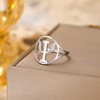 Amaxer Psi Symbol Ring for Women Stainless Steel Greek Alphabet