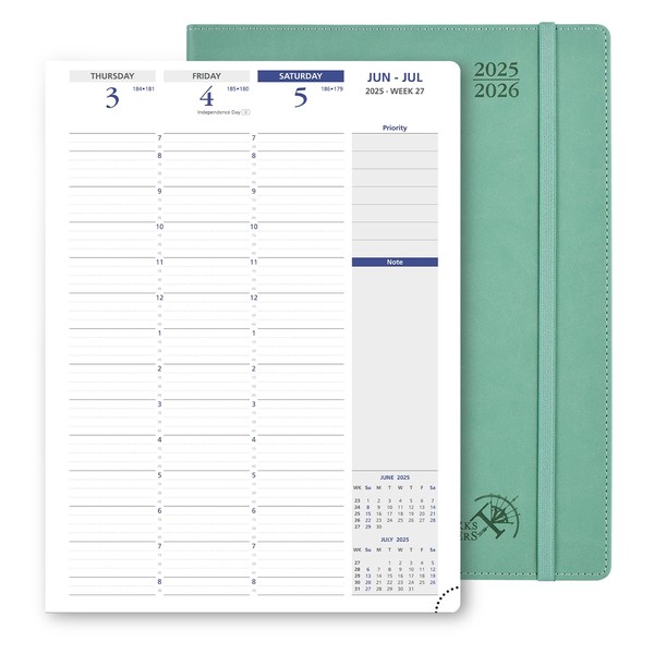 POPRUN Academic Planner 2025-2026, 8.5'' x 11.25'', Quarter-Hourly Appointment Book