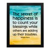 Secret of Happiness Count Your Blessings- William Penn Inspirational Quotes