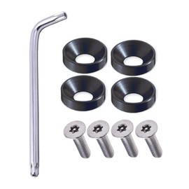 Samcos Car License Plate Anti-theft Bolt Number Frame Security Screw M6 (Black)