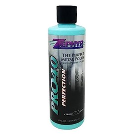 Zephyr Pro-40 The Perfect Metal Polish. for Chrome, Stainless Steel, Aluminum, Brass, Copper, Silver and Magnesium. Made in U.S.A. (16oz)
