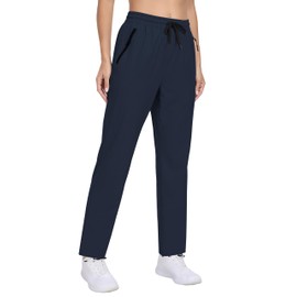 Women's Hiking Pants Quick Dry Water Resistant UPF 50+ Joggers with Pockets Elastic Waist Lightweight Travel HH24019W Navy M