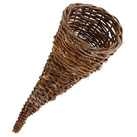 Happyyami Cornucopia Basket Horn, Horn of Plenty Wicker Grapevine Fall Basket Christmas Basket for Table Centerpiece, Decorations, Thanksgiving Christmas