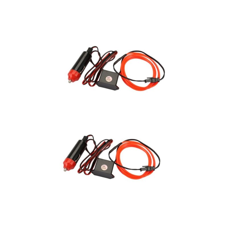 iplusmile 2pcs Red Led El Wire Light Strip for Car