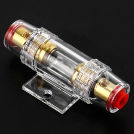 QWORK 4-8 AWG In-line Fuse Holder with 60A AGU Fuses - 2 Pack Waterproof Inline Fuse Holder