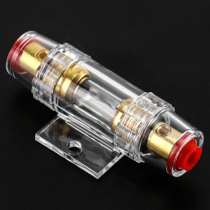 QWORK 4-8 AWG In-line Fuse Holder with 60A AGU Fuses