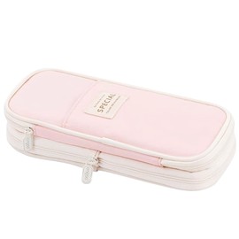 Pencil Case Big Capacity Pencil Pouch Storage Bag for Student, Large Pencil Pouch Stationery Pen Bag for Teen Girl Adult College School Organizer, Zipper Pouch Style-Pink