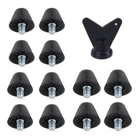 12pcs Football Boot Studs, 0.51in & 0.63in Soccer Cleats Replacement Spikes with Nail Remover Rugby Soccer Screw-in Plastic/Iron Spikes for Firm Surfaces Outdoor Athletic Training
