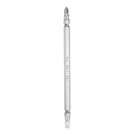 sourcing map SL5.0 / PH1 Double-Ended Screwdriver Bits 1/4" Hex Shank 5.51" Length CR-V Steel Phillips and Slotted Flat Head Drill Bit for Furniture Assembly Machine Repair