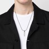 COAI Tungsten Bar Pendant Necklace for Men, Silver Necklace for