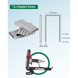 meite 20 Gauge J12 Series 33/64-Inch (13mm) Crown 13/16-Inch Length Upholstery Staples for Staple Gun, Fine Wire Galvanized Staples for Carpet, Work Box, Cable, Shed (3,000 Pieces)