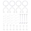 JFORYOU 20G 0.8 mm Bioflex Clear Nose Stud Nose Piercing