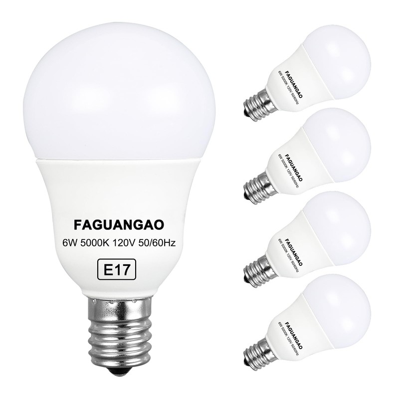 FAGUANGAO E17 Intermediate Base LED G14 Bulbs, 6W 60W Equivalent,