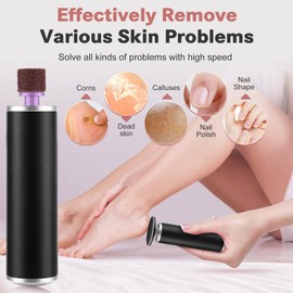 Electric Foot Callus Remover, Foot File Grinder Tool with Replacement Sandpaper Disk and Nail Drill Bits, Adjustable Speed Foot Sander Pedicure Tools for Men Women Dry Cracked Hard Skin Calluses