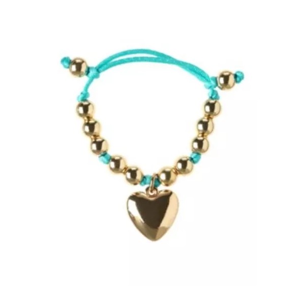 GYMBOREE FRIENDSHIP CAMP GOLD HEART CHARM BRACELET NWT
