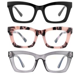 bullabulling Retro Square Reading Glasses For Women Men Fashion Oversized Frame Large lens 2.05inches (black/tortoise/gray, 2.0)