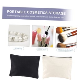 Healeved 10pcs Cotton Zipper Storage Bag Portable Canvas Handheld Wash Bag Multi-Purpose Cotton for Home School Travel Black Beige