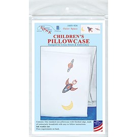 Jack Dempsey Children's Stamped Pillowcase W/Perle Edge - Outer Space