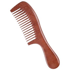 Wooden Wide Tooth Comb for Women Men, Anti-static Sandalwood Detangling Hair Comb for Curly Fine Straight Wet Dry Hair