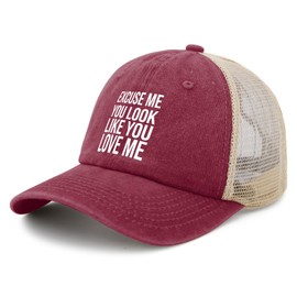 Kritett Excuse Me You Look Like You Love Me Cap Dad Hats Hat for Men Gifts for Girlfriends Sun Caps, Deep Rose, One Size