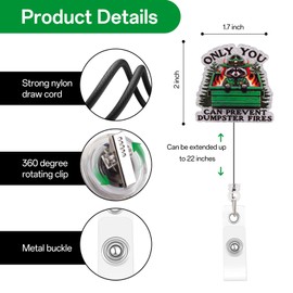 Kimoli Funny Dumpster Fire Nurse Badge Reel, Cute Nursing Badge Reel Retractable Healthcare Id Card Holder with Clip for Medical Assistant Worker Doctor Teacher Nurse Gifts