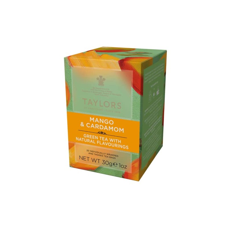 Taylors of Harrogate Mango & Cardamom, Green Tea Individually Wrapped