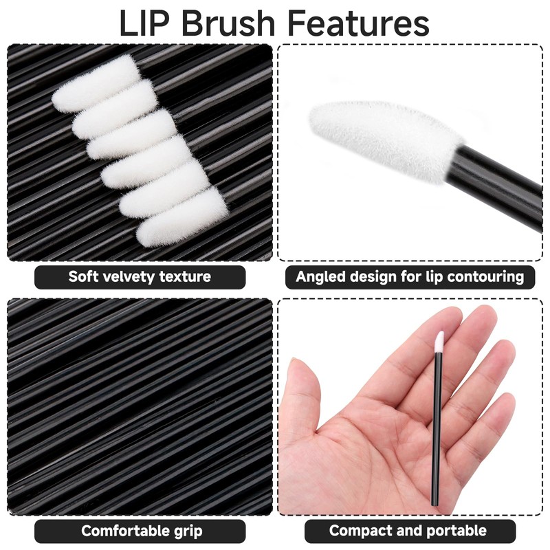 G2PLUS 100PCS Lip Gloss Applicators, Disposable Lip Brushes Lip Gloss
