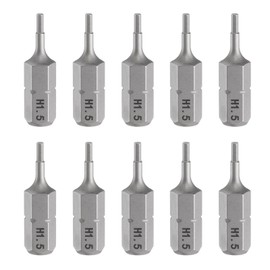 QUARKZMAN Pack of 10 H1.5 Hexagonal Screwdriver Bit 1/4 Inch Hex Shank 25 mm/1 Inch Length Magnetic Hex Head Hex Bits S2 Steel Bit Set for Electric Screwdrivers Cordless Screwdriver