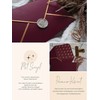 JoliCoon 3 Envelopes A6 Dark Red with Gold Foil and