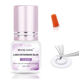 Wendy Eyelash Glue for Lash Extensions: Supply to Lash Artists, Extra-Strong, 1-2s Fast Drying, Strong Hold, Clear, 5ml