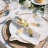 Davifina Napkin Rings Set of 12 Gold Pineapple Napkin Rings