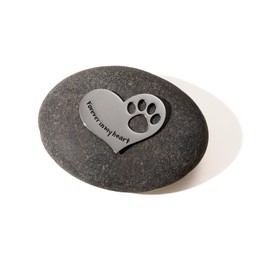 Loss of Dog Sympathy Gift Forever in My Heart in Memory of Dog Stone Pet Rock for Loss of Dog Memorial Stone Passed Away Gift Dog Remembrance Gift Paw Print Stone Original Color 1pcs