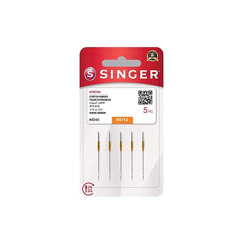 Singer Stretch Ball Point 2045 Sewing Machine Needles, Packet of