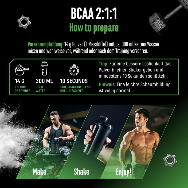 BCAA 2:1:1 Powder - 500 g - Flavour: Unlflavoured (Neutral)