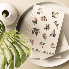 80 Pegatinas Florales Naturales Vintage, Pegatinas Decorativas de Estética Retro, Calcomanías de Arte Adecuadas para Albumes de Recortes, Cuaderno, Diario, Album de Fotos, Computadora (Flores)