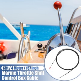 uxcell 2pcs 13ft 157 Inch Marine Type 3300/33C Throttle Shift Remote Control Box Cable W/Clevis for Yamaha Outboard Engine Boat Motor Steering System Black